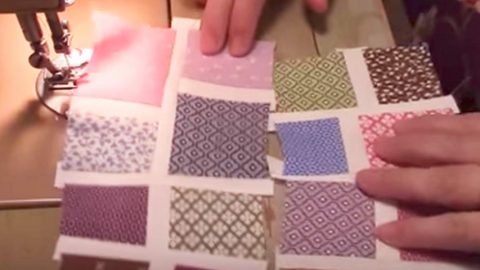 She Cuts Up Small Squares And Places Them Like A Mosaic Creating A Unique Quilt! | DIY Joy Projects and Crafts Ideas
