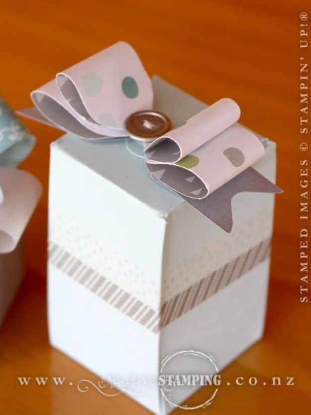 Creative Bows For Packages - Paper Bows With The Gift Box Punch Board - Make DIY Bows for Christmas Presents and Holiday Gifts - Cute and Easy Ideas for Making Your Own Bows and Ribbons - Step by Step Tutorials and Instructions for Tying A Bow - Cheap and Crafty Gift Wrapping Ideas on A Budget #diy #gifts #giftwrapping #christmasgifts