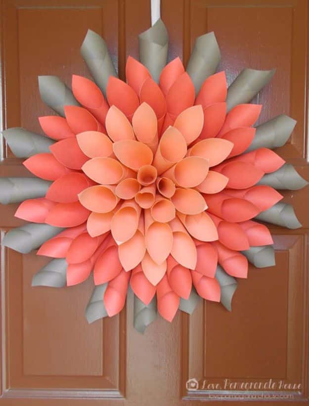 DIY Paper Flowers - Paper Dahlia Wreath - How To Make A Paper Flower - Large Wedding Backdrop for Wall Decor - Easy Tissue Paper Flower Tutorial for Kids - Giant Projects for Photo Backdrops - Daisy, Roses, Bouquets, Centerpieces - Cricut Template and Step by Step Tutorial 