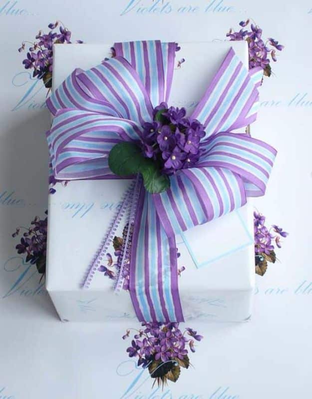 Creative Bows For Packages - Purple Ribbon Bow - Make DIY Bows for Christmas Presents and Holiday Gifts - Cute and Easy Ideas for Making Your Own Bows and Ribbons - Step by Step Tutorials and Instructions for Tying A Bow - Cheap and Crafty Gift Wrapping Ideas on A Budget #diy #gifts #giftwrapping #christmasgifts