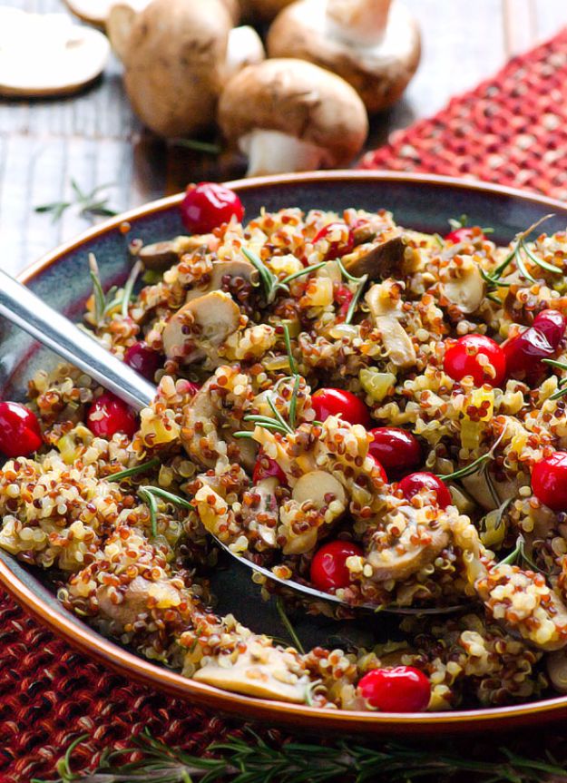 Healthy Thanksgiving Recipes - Quinoa Stuffing - Low fat Versions of Your Favorite Holiday Recipe for Turkey, Stuffing, Gravy, Pie and Desserts, Appetizers, Vegetables and Side Dishes like Spinach, Broccoli, Cranberries, Mashed Potatoes, Sweet Potatoes and Green Beans - Easy and Quick Last Minute Thanksgiving Recipes for Low Carb, Low Fat and Clean Eating Diet 