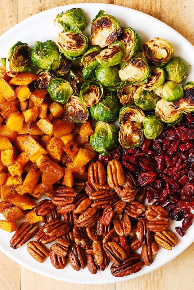 Best Fall Recipes and Ideas for Dinner - Roasted Brussels Sprouts, Cinnamon Butternut Squash, Pecans, and Cranberries - Quick Meals With Chicken, Beef and Fish, Easy Crockpot Meals and Make Ahead Soups and Dinners - Healthy Dinner Recipes and Fast Last Minute Foods With Spinach, Vegetables, Butternut Squash, Pumpkin and Nuts 