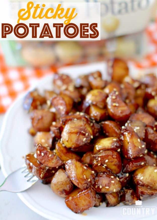 Potato Recipes | Sticky Potatoes Recipe