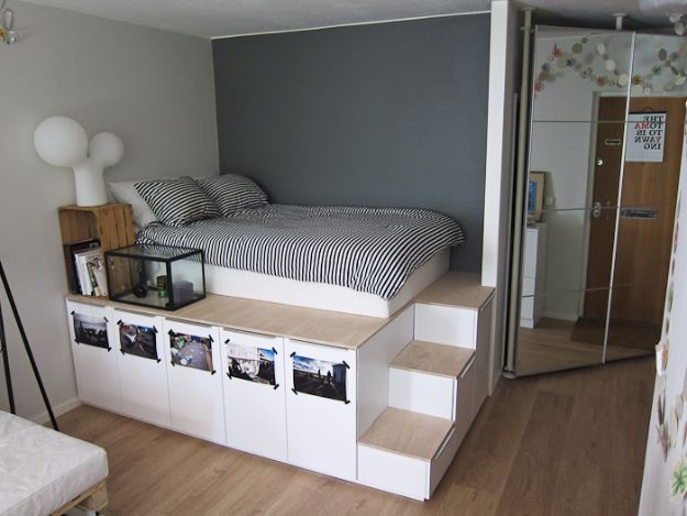 DIY Platform Beds - Storage Platform Bed - Easy Do It Yourself Bed Projects - Step by Step Tutorials for Bedroom Furniture - Learn How To Make Twin, Full, King and Queen Size Platforms - With Headboard, Storage, Drawers, Made from Pallets - Cheap Ideas You Can Make on a Budget 