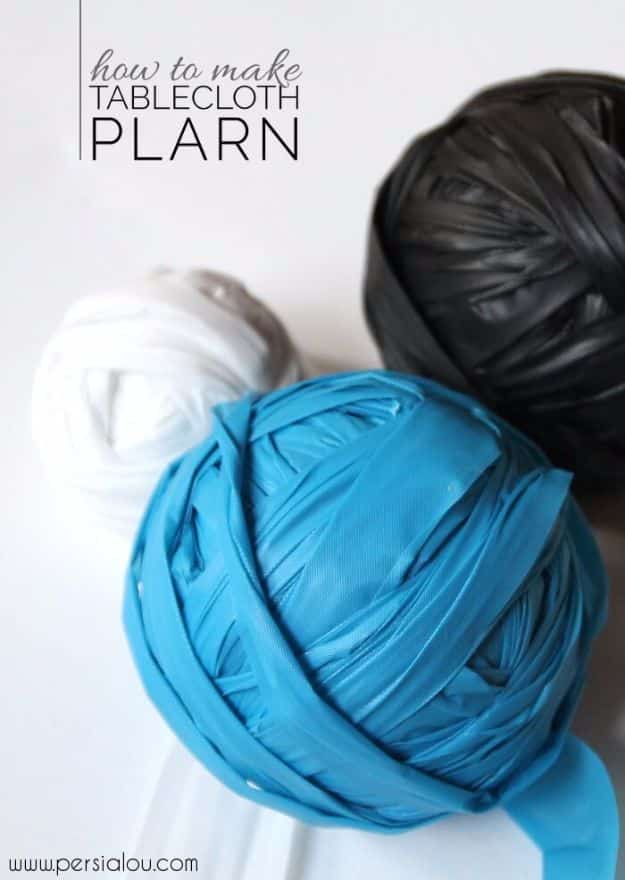 DIY Ideas With Plastic Bags - Tablecloth Plarn - How To Make Fun Upcycling Ideas and Crafts - Awesome Storage Projects Using Recycling - Coolest Craft Projects, Life Hacks and Ways To Upcycle a Plastic Bag #recycling #upcycling #crafts #diyideas