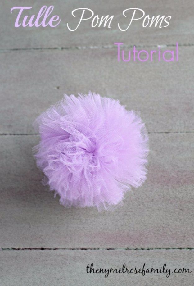 Easy Bows For Packages - Tulle Pom Pom Bow - Make DIY Bows for Christmas Presents and Holiday Gifts - Cute and Easy Ideas for Making Your Own Bows and Ribbons - Step by Step Tutorials and Instructions for Tying A Bow - Cheap and Crafty Gift Wrapping Ideas on A Budget #diy #gifts #giftwrapping #christmasgifts
