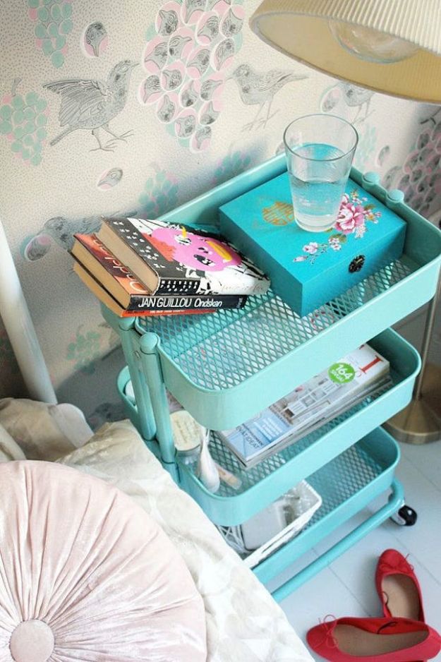 IKEA Bedroom Furniture Hacks For Decorating Your Room On A Budget- Bar Cart - Best IKEA Furniture Hack Ideas 