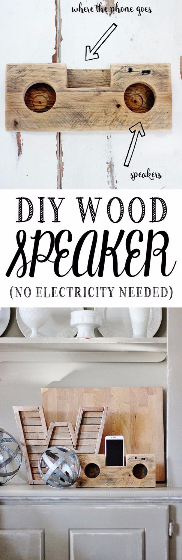 DIY Gadgets - DIY Wood Speaker - Homemade Gadget Ideas and Projects for Men, Women, Teens and Kids - Steampunk Inventions, How To Build Easy Electronics, Cool Spy Gear and Do It Yourself Tech Toys #gadgets #diy #stem #diytoys