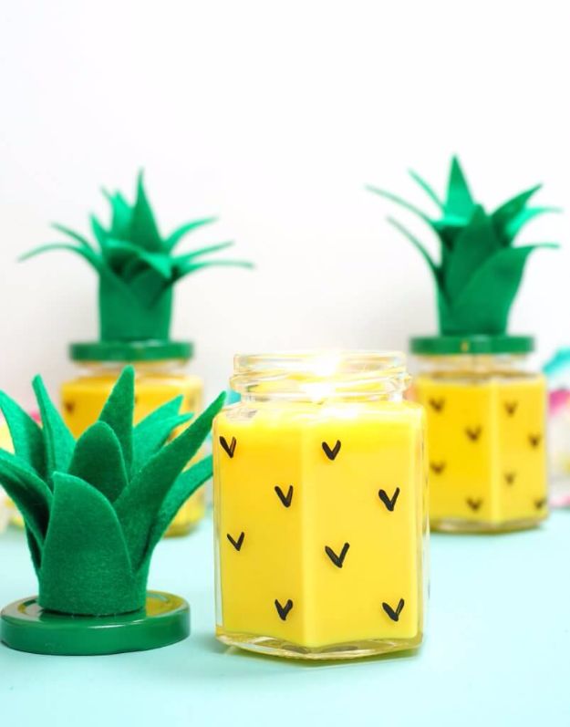 DIY Valentines Day Gifts for Her - Easy DIY Pineapple Candles - Cool and Easy Things To Make for Your Wife, Girlfriend, Fiance - Creative and Cheap Do It Yourself Projects to Give Your Girl - Ladies Love These Ideas for Bath, Yard, Home and Kitchen, Outdoors - Make, Don't Buy Your Valentine 