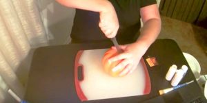 Watch The Breathtaking Fall Decor Item She Makes After Cutting This Pumpkin In Half!