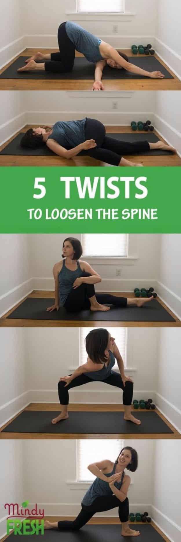 Best Exercises for 2018 - Twists To Loosen The Spine - Easy At Home Exercises - Quick Exercise Tutorials to Try at Lunch Break - Ways To Get In Shape - Butt, Abs, Arms, Legs, Thighs, Tummy http://diyjoy.com/best-at-home-exercises-2018
