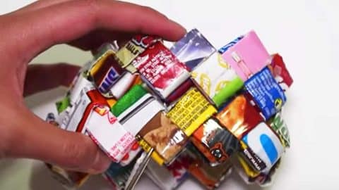 You Won’t Believe The Incredibly Fun Item She Makes With Candy Wrappers! | DIY Joy Projects and Crafts Ideas