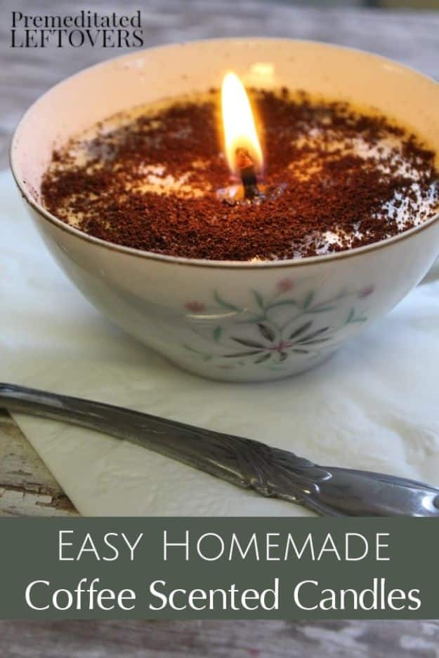 DIY Ideas for The Coffee Lover - Coffee Scented Candles - Easy and Cool Gift Ideas for People Who Love Coffee Drinks - Coaster, Cups and Mugs, Tumblers, Canisters and Do It Yourself Gift Ideas - Gift Jars and Baskets, Fun Presents to Make for Mom, Dad and Friends http://diyjoy.com/diy-ideas-coffee-lover