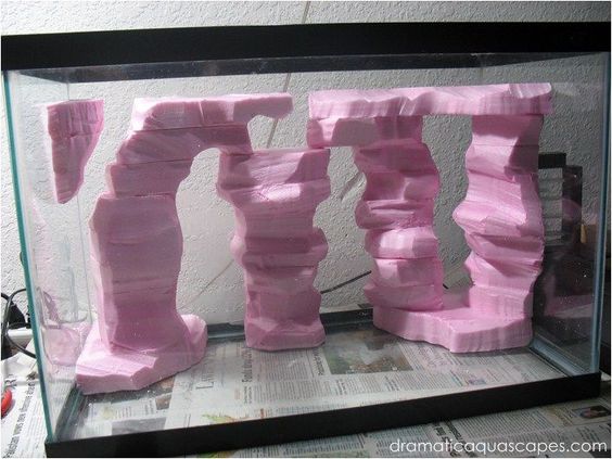 DIY Aquarium Ideas - DIY Aquarium Rock Columns - Cool and Easy Decorations for Tank Aquariums, Mason Jar, Wall and Stand Projects for Fish - Creative Background Ideas - Fun Tutorials for Kids to Make With Plants and Decor - Best Home Decor and Crafts by DIY JOY