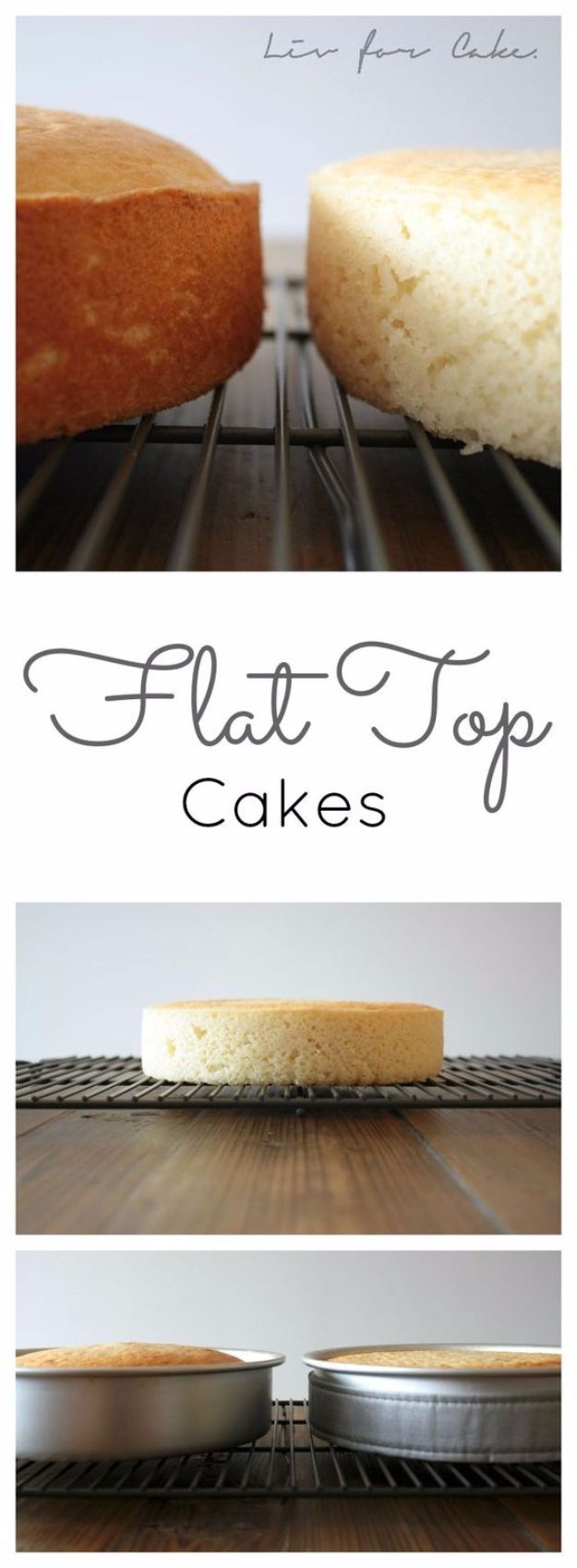 Baking Hacks - Flat Top Cakes - A List of Easy Hacks For Your Favorite Baking Recipes - Simple Tips and Tricks To Use When You Bake - Quick Ways to Bake Cake, Cupcakes, Desserts and Cookies - Best Kitchen Lifehacks for Bakers Favorite DIY Recipe 
