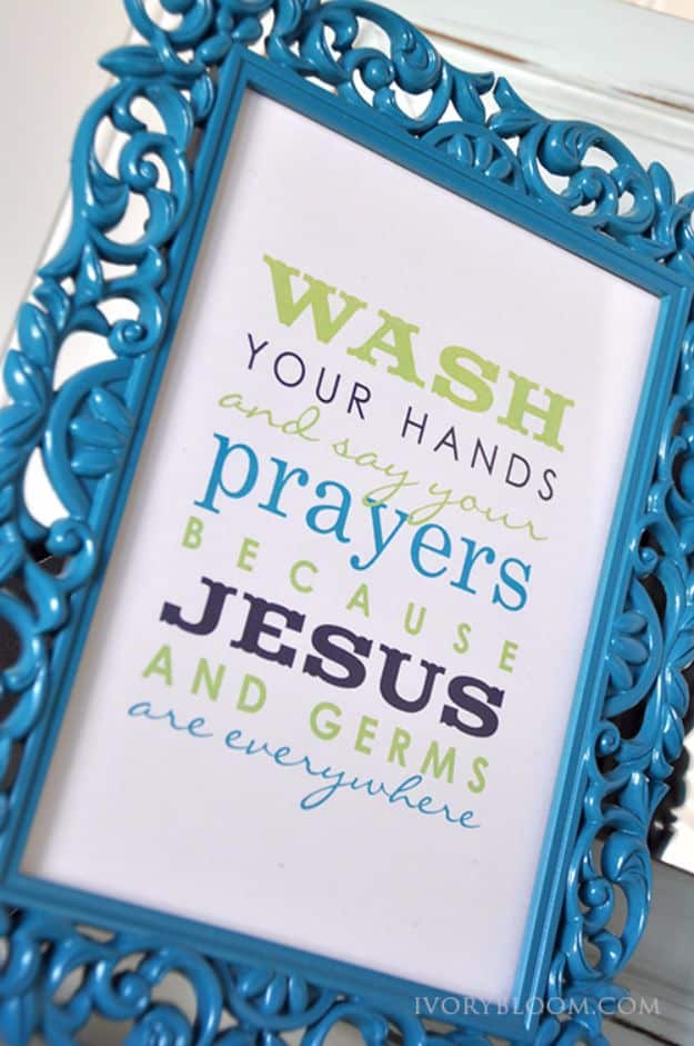 Best Free Printables for Crafts - Free Wash Your Hands Printable - Quotes, Templates, Paper Projects and Cards, DIY Gifts Cards, Stickers and Wall Art You Can Print At Home - Use These Fun Do It Yourself Template and Craft Ideas 