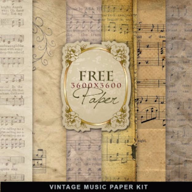 Best Free Printables for Crafts - Freebies Vintage Music Paper - Quotes, Templates, Paper Projects and Cards, DIY Gifts Cards, Stickers and Wall Art You Can Print At Home - Use These Fun Do It Yourself Template and Craft Ideas 