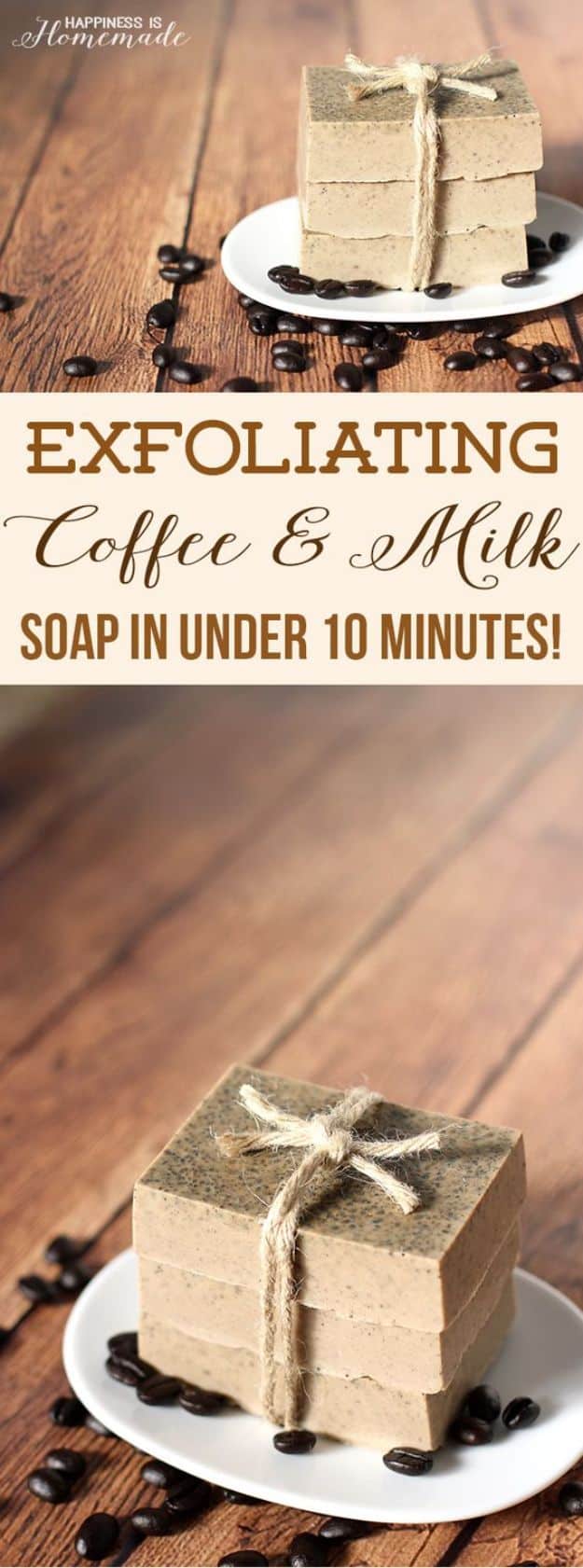 DIY Ideas for The Coffee Lover - Goat Milk And Coffee Homemade Natural Soap - Easy and Cool Gift Ideas for People Who Love Coffee Drinks - Coaster, Cups and Mugs, Tumblers, Canisters and Do It Yourself Gift Ideas - Gift Jars and Baskets, Fun Presents to Make for Mom, Dad and Friends http://diyjoy.com/diy-ideas-coffee-lover