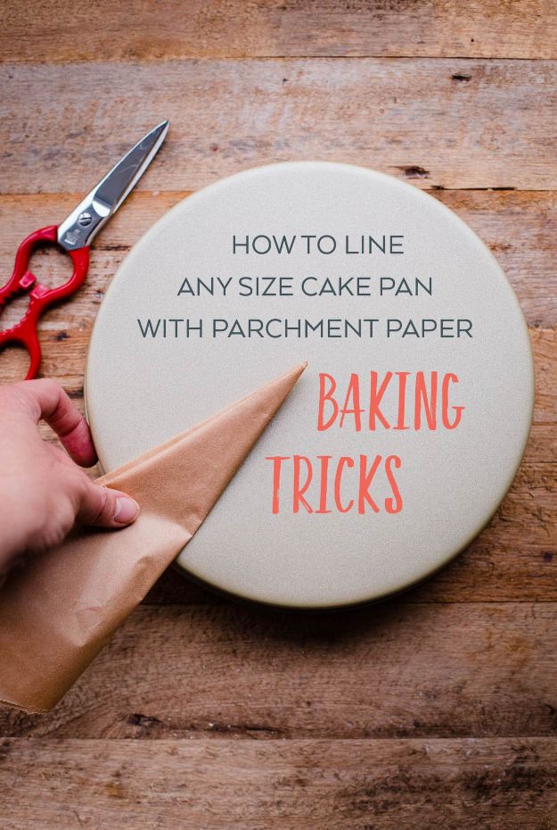 Baking Hacks - Line Any Size Cake Pan With Parchment Paper Perfectly - A List of Easy Hacks For Your Favorite Baking Recipes - Simple Tips and Tricks To Use When You Bake - Quick Ways to Bake Cake, Cupcakes, Desserts and Cookies - Best Kitchen Lifehacks for Bakers Favorite DIY Recipe 