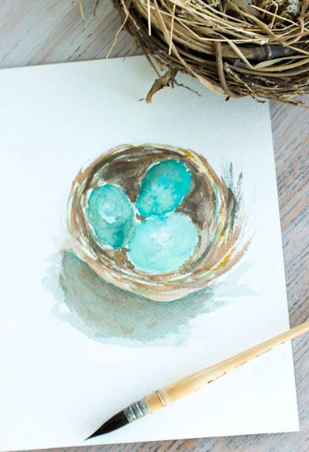 Best Free Printables for Crafts - Nest Watercolor Printable - Quotes, Templates, Paper Projects and Cards, DIY Gifts Cards, Stickers and Wall Art You Can Print At Home - Use These Fun Do It Yourself Template and Craft Ideas 