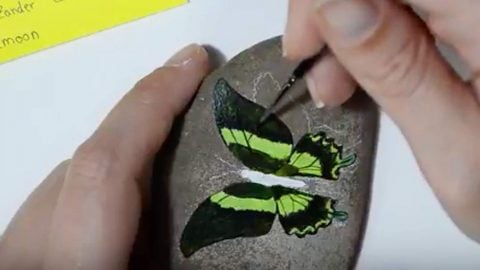 She Draws A Butterfly On A River Rock And Watch How She Transforms It With Paint! | DIY Joy Projects and Crafts Ideas
