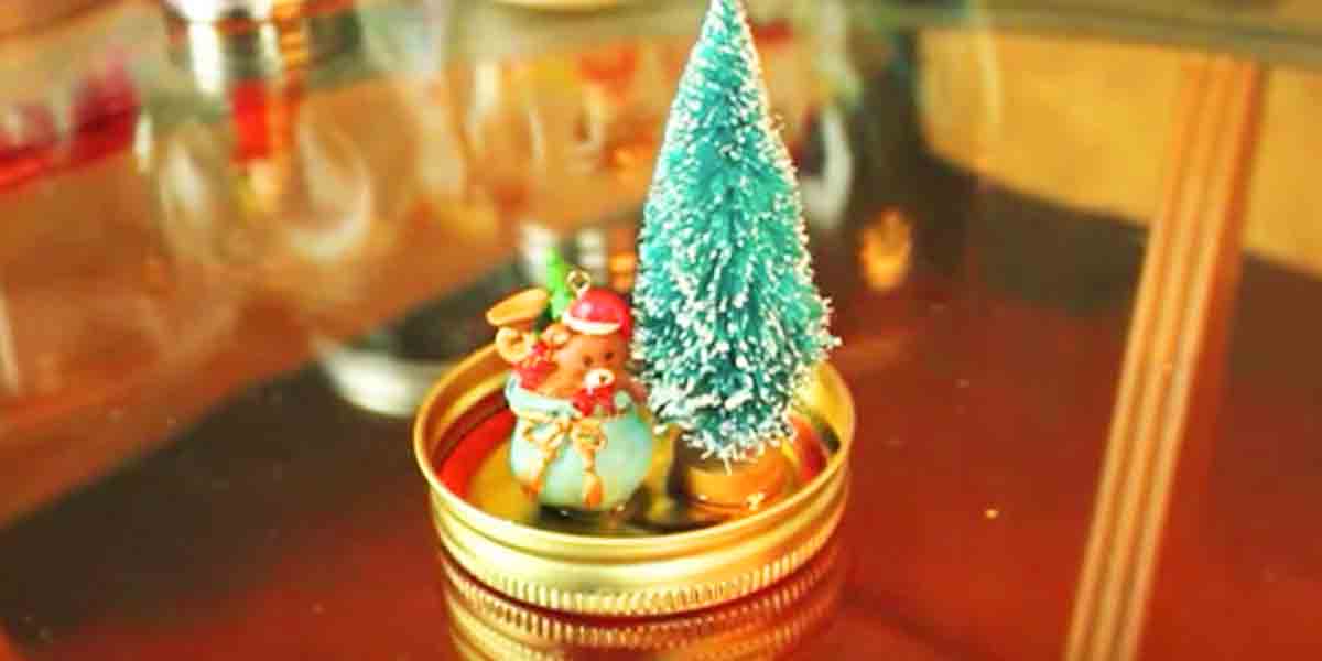 She Glues A Small Tree And Ornament to A Mason Jar Lid And Watch What She Does Next! | DIY Joy Projects and Crafts Ideas