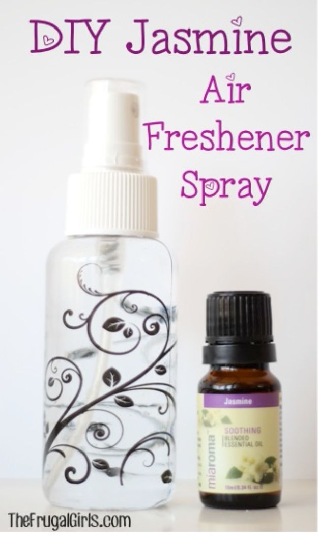 DIY Home Fragrance Ideas - Jasmine DIY Essential Oil Air Freshener Spray - Easy Ways To Make your House and Home Smell Good - Essential Oils, Diffusers, DIY Lampe Berger Oil, Candles, Room Scents and Homemade Recipes for Odor Removal - Relaxing Lavender, Fresh Clean Smells, Lemon, Herb 