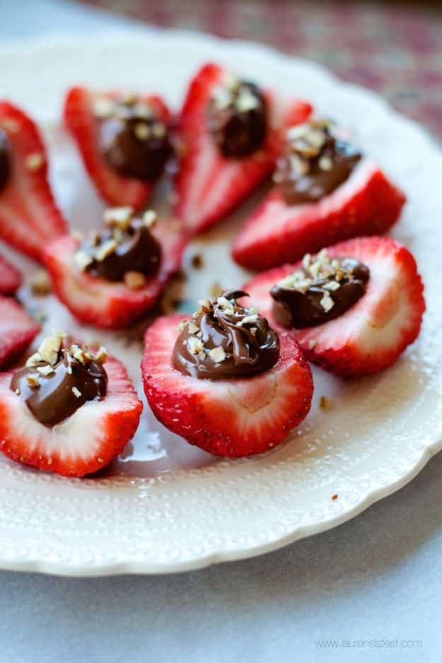 Best Brunch Recipes - Nutella Deviled Strawberries - Eggs, Pancakes, Waffles, Casseroles, Vegetable Dishes and Side, Potato Recipe Ideas for Brunches - Serve A Crowd and Family with the versions of Eggs Benedict, Mimosas, Muffins and Pastries, Desserts - Make Ahead , Slow Cooler and Healthy Casserole Recipes #brunch #breakfast #recipes