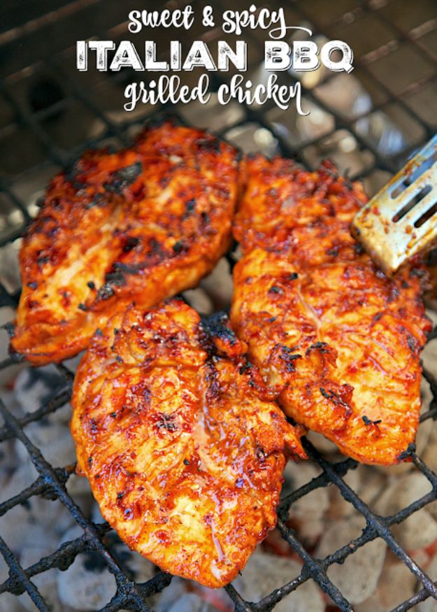 Best Barbecue Recipes - Sweet And Spicy Italian BBQ Grilled Chicken - Easy BBQ Recipe Ideas for Lunch, Dinner and Quick Party Appetizers - Grilled and Smoked Foods, Chicken, Beef and Meat, Fish and Vegetable Ideas for Grilling - Sauces and Rubs, Seasonings and Favorite Bar BBQ Tips #bbq #bbqrecipes #grilling