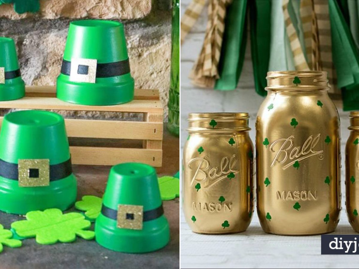 Irish Decor in a Mason Jar as a St. Patrick's Day Craft Idea