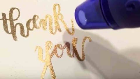 Watch How She Does This Super Quick And Easy Embossed Brush Calligraphy! | DIY Joy Projects and Crafts Ideas