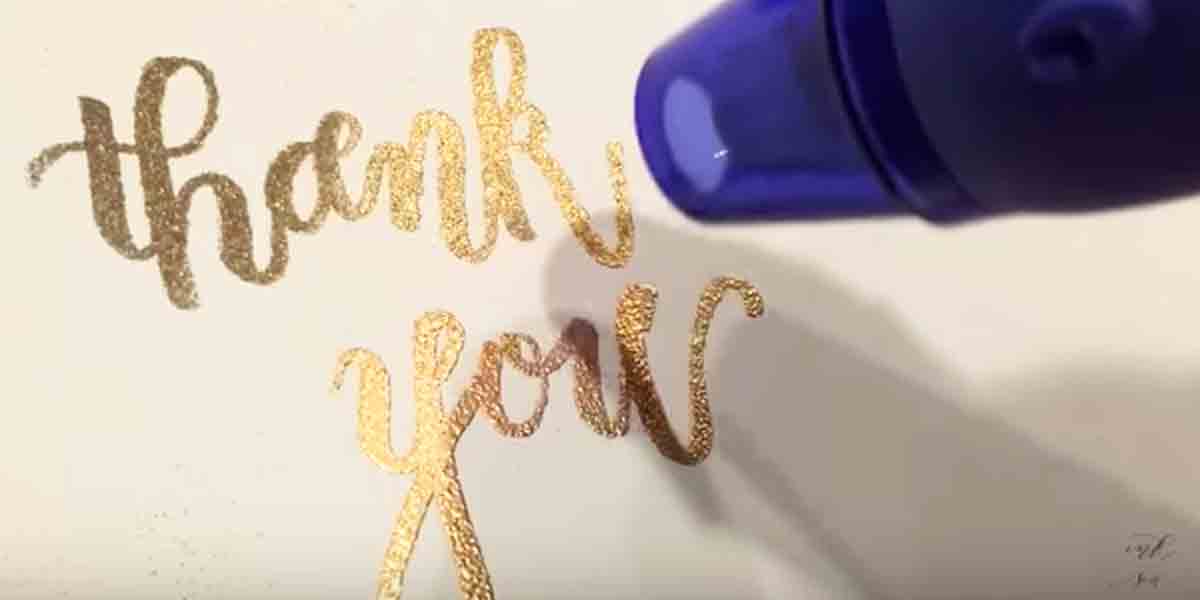 Watch How She Does This Super Quick And Easy Embossed Brush Calligraphy! | DIY Joy Projects and Crafts Ideas