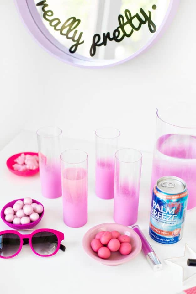 DIY Glassware - DIY Ombre Glassware - Cool Bar and Drink Glasses You Can Make and Decorate for Creative and Unique Serving Glass Ideas - Mugs, Cups, Decanters, Pitchers and Glass Ware Projects - Paint, Etch, Etching Tutorials, Dotted, Sharpie Art and Dishwasher Safe Decorating Tips - Easy DIY Gift Ideas for Him and Her - Handmade Home Decor DIY 