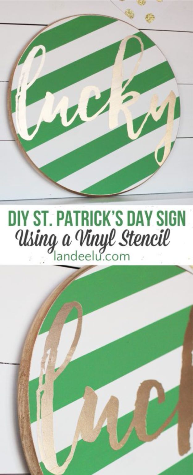 St Patricks Day Decor Ideas - DIY St. Patrick’s Day Sign - DIY St. Patrick's Day Party Decorations and Home Decor Crafts - Projects for Walls, Hanging Banners, Wreaths, Tabletop Centerpieces and Party Favors - Green Shamrocks, Leprechauns and Cute and Easy Do It Yourself Decor For Parties - Cheap Dollar Store Ideas for Those On A Budget http://diyjoy.com/diy-st-patricks-day-decor