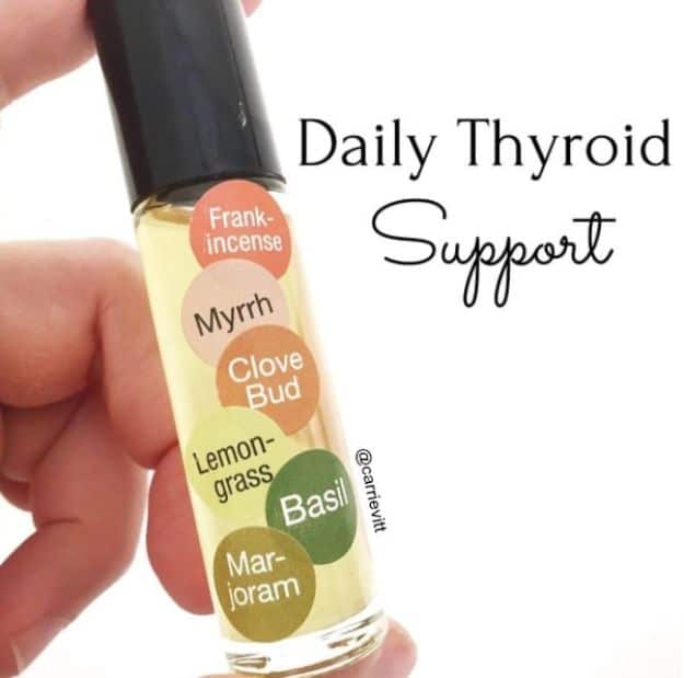 DIY Essential Oil Recipes and Ideas - Daily Thyroid Support - Cool Recipes, Crafts and Home Decor to Make With Essential Oil - Diffuser Projects, Roll On Prodicts for Skin - Recipe Tutorials for Cleaning, Colds, For Sleep, For Hair, For Paint, For Weight Loss #crafts #diy #essentialoils