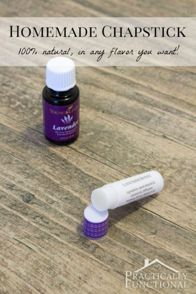 DIY Essential Oil Recipes and Ideas - Homemade Chapstick - Cool Recipes, Crafts and Home Decor to Make With Essential Oil - Diffuser Projects, Roll On Prodicts for Skin - Recipe Tutorials for Cleaning, Colds, For Sleep, For Hair, For Paint, For Weight Loss #crafts #diy #essentialoils