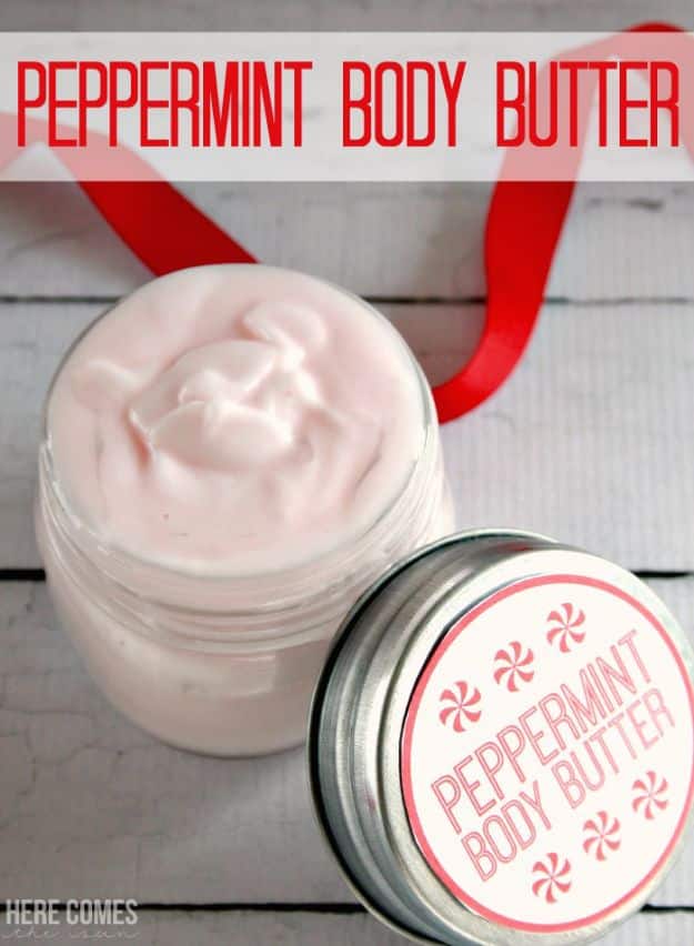 DIY Essential Oil Recipes and Ideas - Peppermint Body Butter - Cool Recipes, Crafts and Home Decor to Make With Essential Oil - Diffuser Projects, Roll On Prodicts for Skin - Recipe Tutorials for Cleaning, Colds, For Sleep, For Hair, For Paint, For Weight Loss #crafts #diy #essentialoils