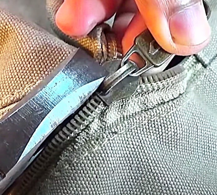 How to reattach a zipper pull after you've cut it off - a Little Crispy