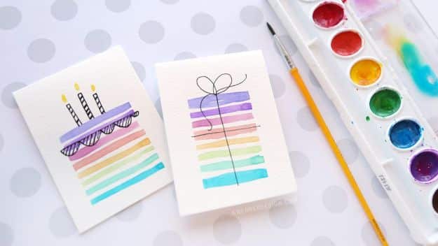 DIY Birthday Cards - Easy DIY Birthday Card Using Minimal Supplies - Easy and Cheap Handmade Birthday Cards To Make At Home - Cute Card Projects With Step by Step Tutorials are Perfect for Birthdays for Mom, Dad, Kids and Adults - Pop Up and Folded Cards, Creative Gift Card Holders and Fun Ideas With Cake #birthdayideas #birthdaycards