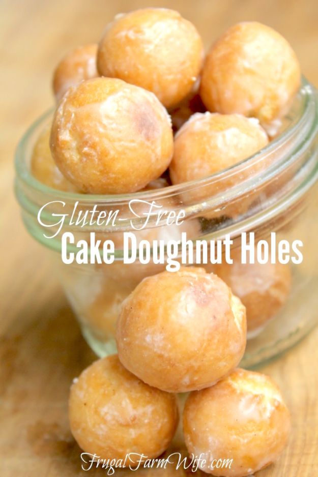 Gluten Free Desserts - Gluten-Free Cake Doughnut Holes - Easy Recipes and Healthy Recipe Ideas for Cookies, Cake, Pie, Cupcakes, Cheesecake and Ice Cream - Best No Sugar Glutenfree Chocolate, No Bake Dessert, Fruit, Peach, Apple and Banana Dishes - Flourless Christmas, Thanksgiving and Holiday Dishes #glutenfree #desserts #recipes