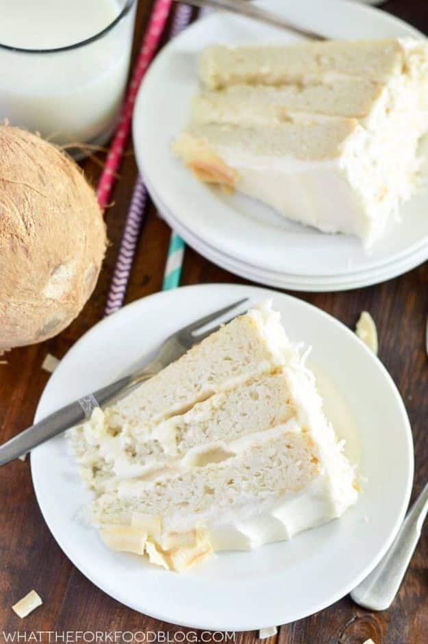 Gluten Free Desserts - Gluten Free Coconut Cake - Easy Recipes and Healthy Recipe Ideas for Cookies, Cake, Pie, Cupcakes, Cheesecake and Ice Cream - Best No Sugar Glutenfree Chocolate, No Bake Dessert, Fruit, Peach, Apple and Banana Dishes - Flourless Christmas, Thanksgiving and Holiday Dishes #glutenfree #desserts #recipes