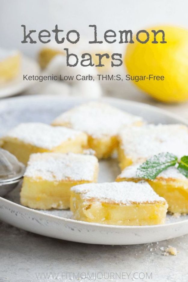 Best keto recipes for Dessert -Easy Keto Lemon Bars Recipe - Low Carb Desserts - Quick Desserts to Make on Keto Diet - Dessert Ideas for Keto Diet Plan