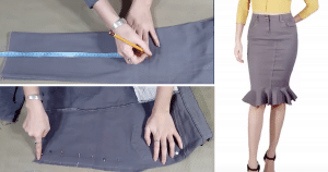How to Make A Denim Skirt From Old Jeans