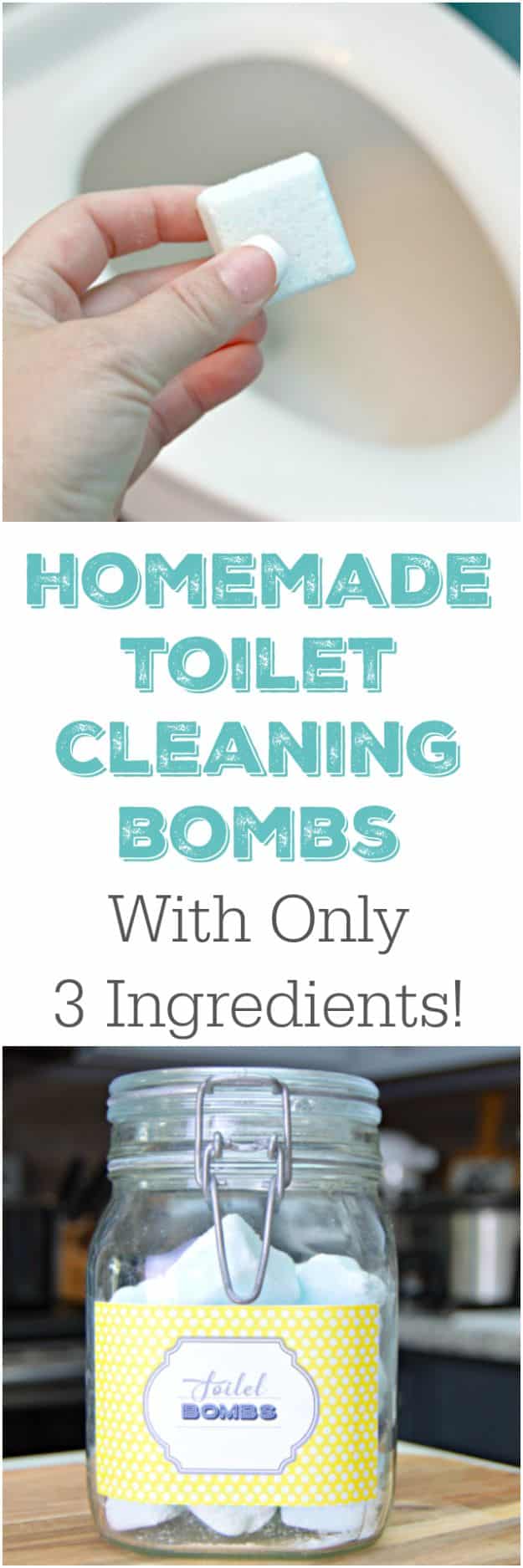Homemade Cleaning Products - 3 Ingredient Homemade Toilet Cleaning Bombs - DIY Cleaners With Recipe and Tutorial - Make DIY Natural and ll Purpose Cleaner Recipes for Home With Vinegar, Essential Oils
