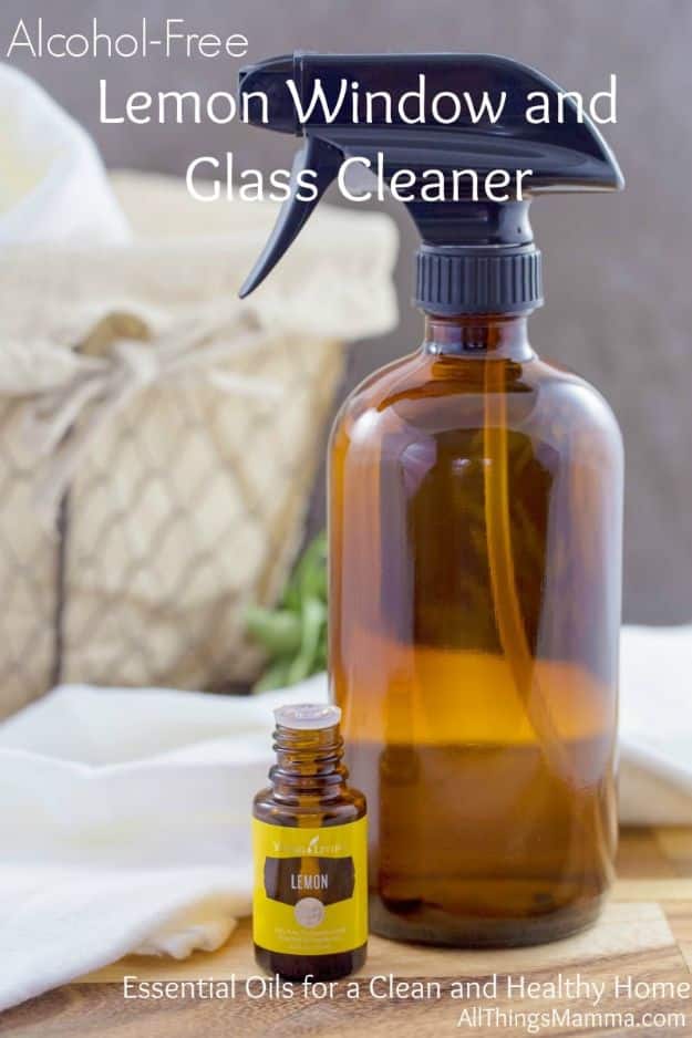 Homemade Cleaning Products - Alcohol Free Window And Glass Cleaner - DIY Cleaners With Recipe and Tutorial - Make DIY Natural and ll Purpose Cleaner Recipes for Home With Vinegar, Essential Oils