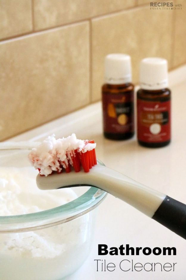 Homemade Cleaning Products - Bathroom Tile Cleaner - DIY Cleaners With Recipe and Tutorial - Make DIY Natural and ll Purpose Cleaner Recipes for Home With Vinegar, Essential Oils