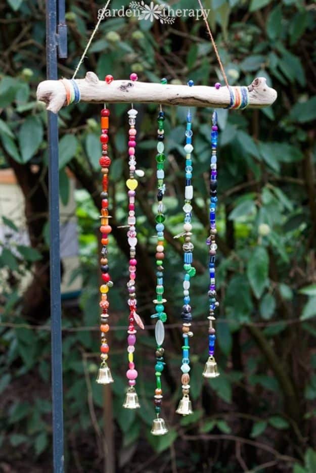 Cheap DIY Garden Art Ideas for Creative Yard Decor -Beaded Wind Chime