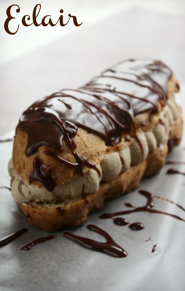 Coffee Drink Recipes - Coffee Cream filled Eclairs with Kahlua Chocolate Glaze - Easy Drinks and Coffees To Make At Home - Frozen, Iced, Cold Brew and Hot Coffee Recipe Ideas - Sugar Free, Low Fat and Blended Drinks - Mocha, Frappucino, Caramel, Chocolate, Latte and Americano - Flavored Coffee, Liqueur and After Dinner Drinks With Alcohol, Dessert Ideas for Parties #coffeedrinks #coffeerecipes #coffee #drinkrecipes