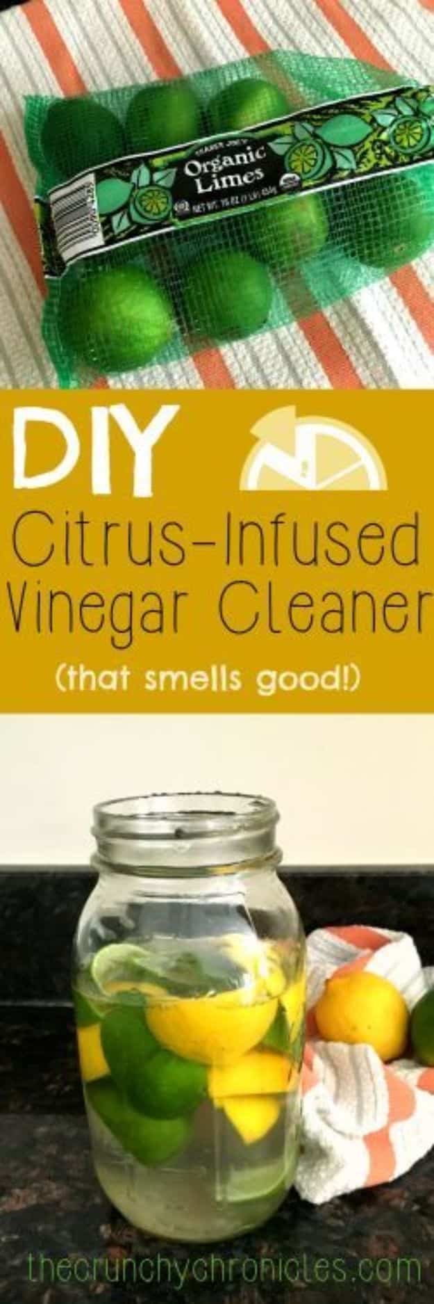Homemade Cleaning Products - DIY Citrus Infused Vinegar Cleaner That Smells Good - DIY Cleaners With Recipe and Tutorial - Make DIY Natural and ll Purpose Cleaner Recipes for Home With Vinegar, Essential Oils