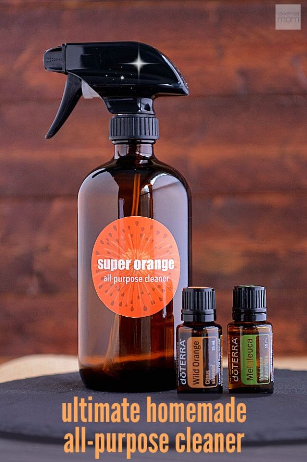 Homemade Cleaning Products - DIY Homemade Super Orange All-Purpose Cleaner - DIY Cleaners With Recipe and Tutorial - Make DIY Natural and ll Purpose Cleaner Recipes for Home With Vinegar, Essential Oils